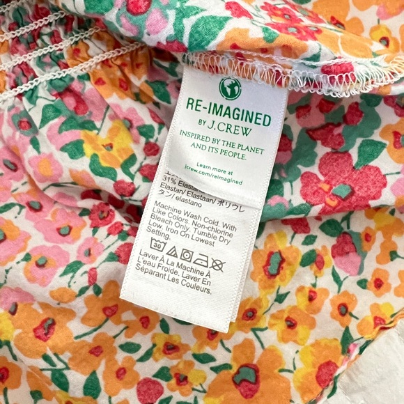 J. Crew Floral Smocked Tie Top - Picture 5 of 7